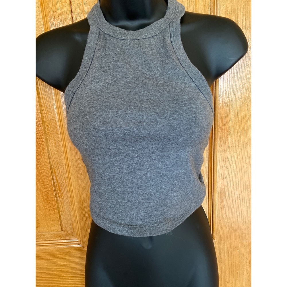 Gray crop top.